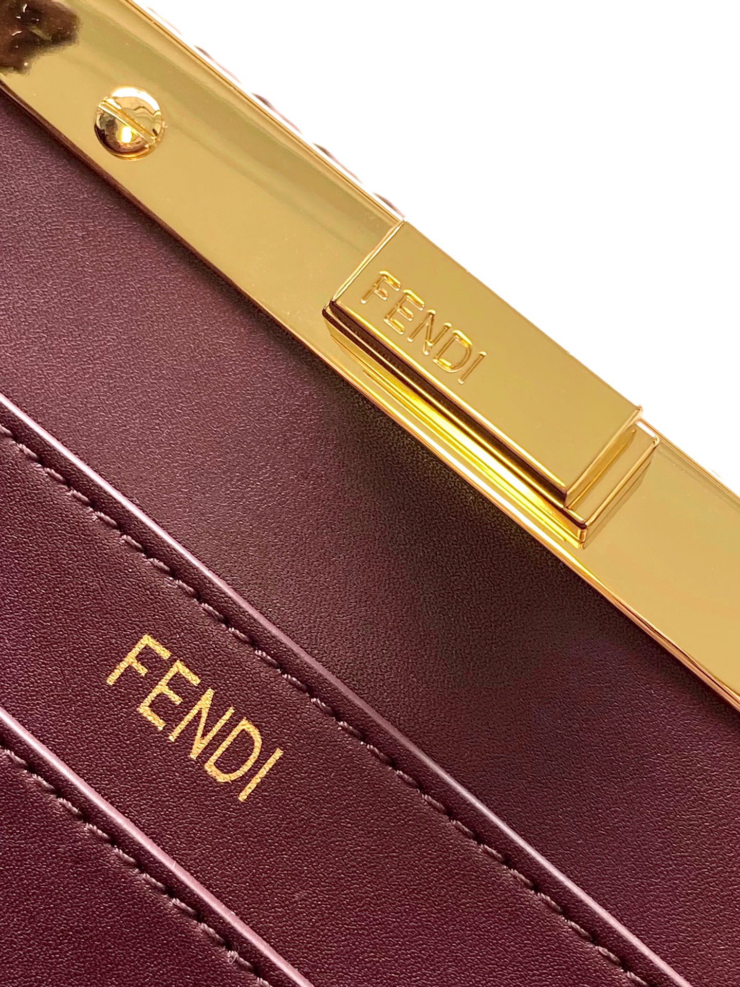 Fendi Peekaboo ISeeU Small Purple Red Interlace Leather Bag